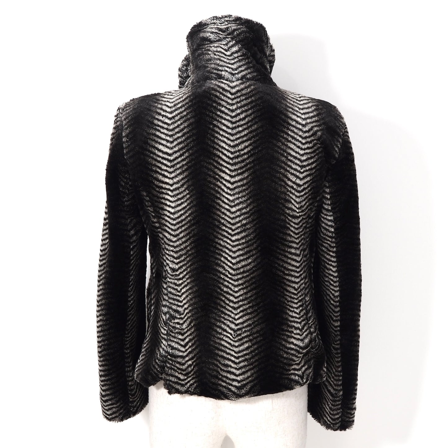 美品 エンポリオアルマーニ EMPORIO ARMANI エコファー コート ジャケット 38 グレー レディース 正規品 5-ZF003