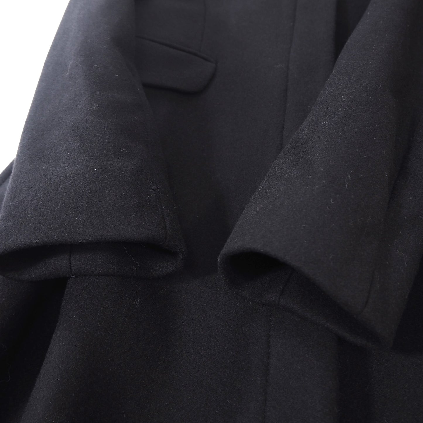 美品 エンポリオアルマーニ EMPORIO ARMANI ウール スタンドカラー フレア ロングコート 38 ブラック レディース 正規品 5-ZF006