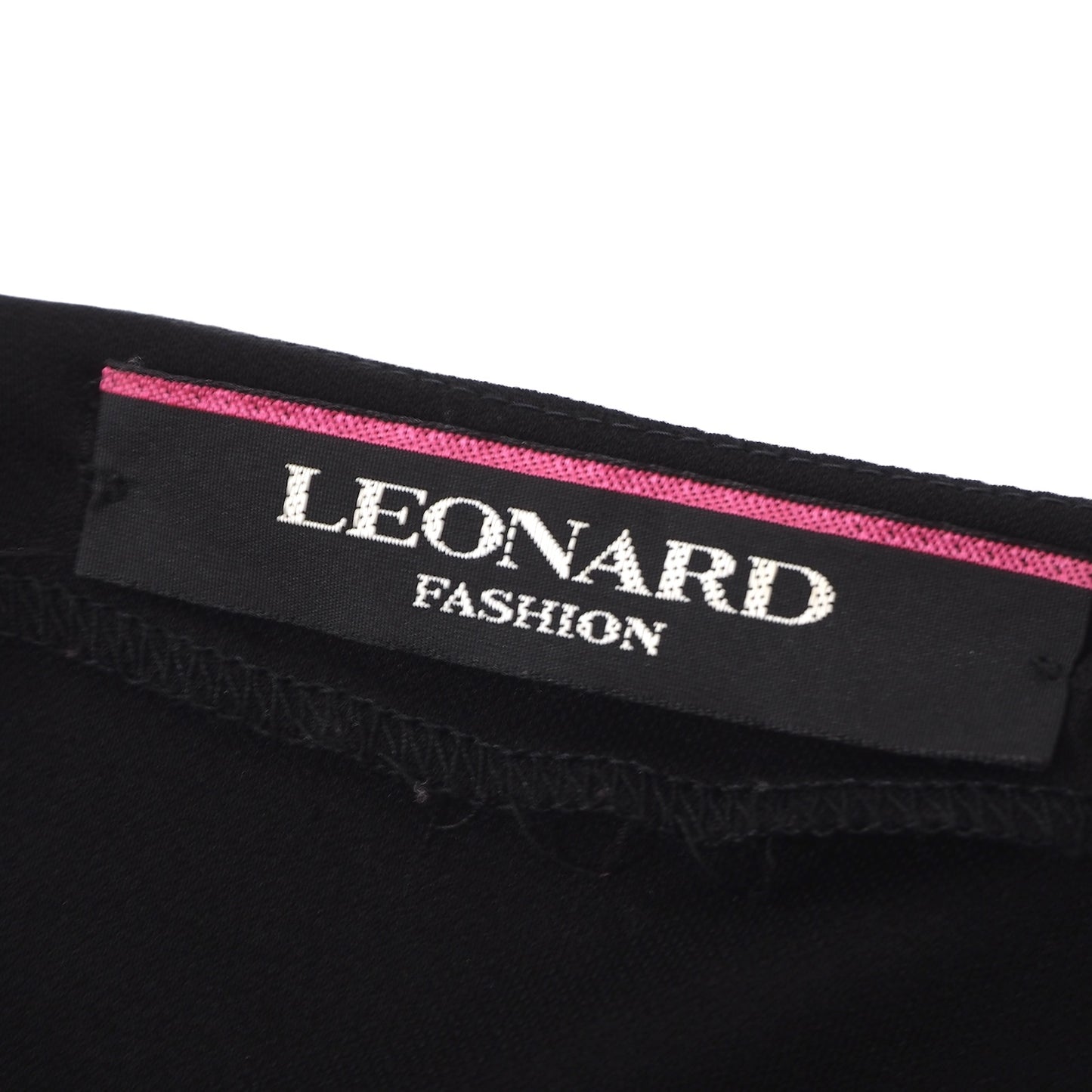良品 レオナール LEONARD ストレッチ カンカン素材 花柄 ワンピース  S ブラック レディース 正規品 5-ZF028