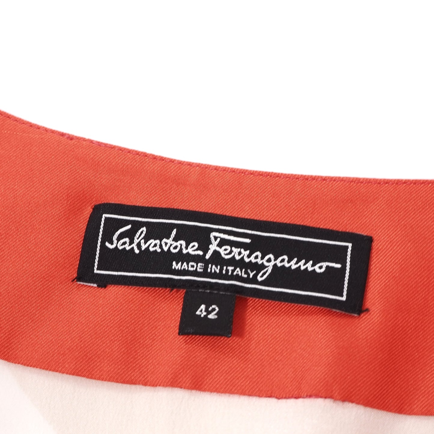 美品 サルヴァトーレフェラガモ Salvatore Ferragamo シルク 長袖 ブラウス 42 千鳥柄 マルチカラー レディース 正規品 5-ZF029