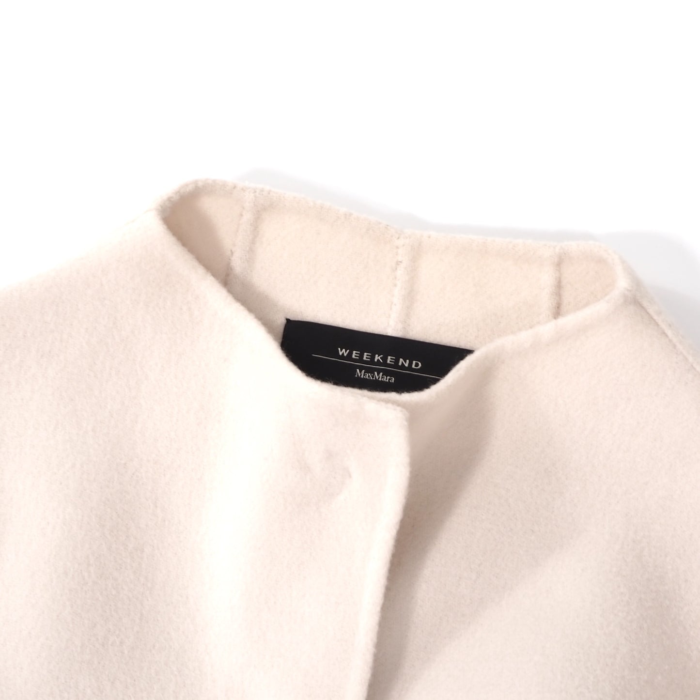 美品 マックスマーラ ウィークエンド Max Mara WEEKEND ダブルフェイス ヴァージンウール バイカラー ショート ジャケット 40 ホワイト ブラック レディース 正規品 5-ZF033