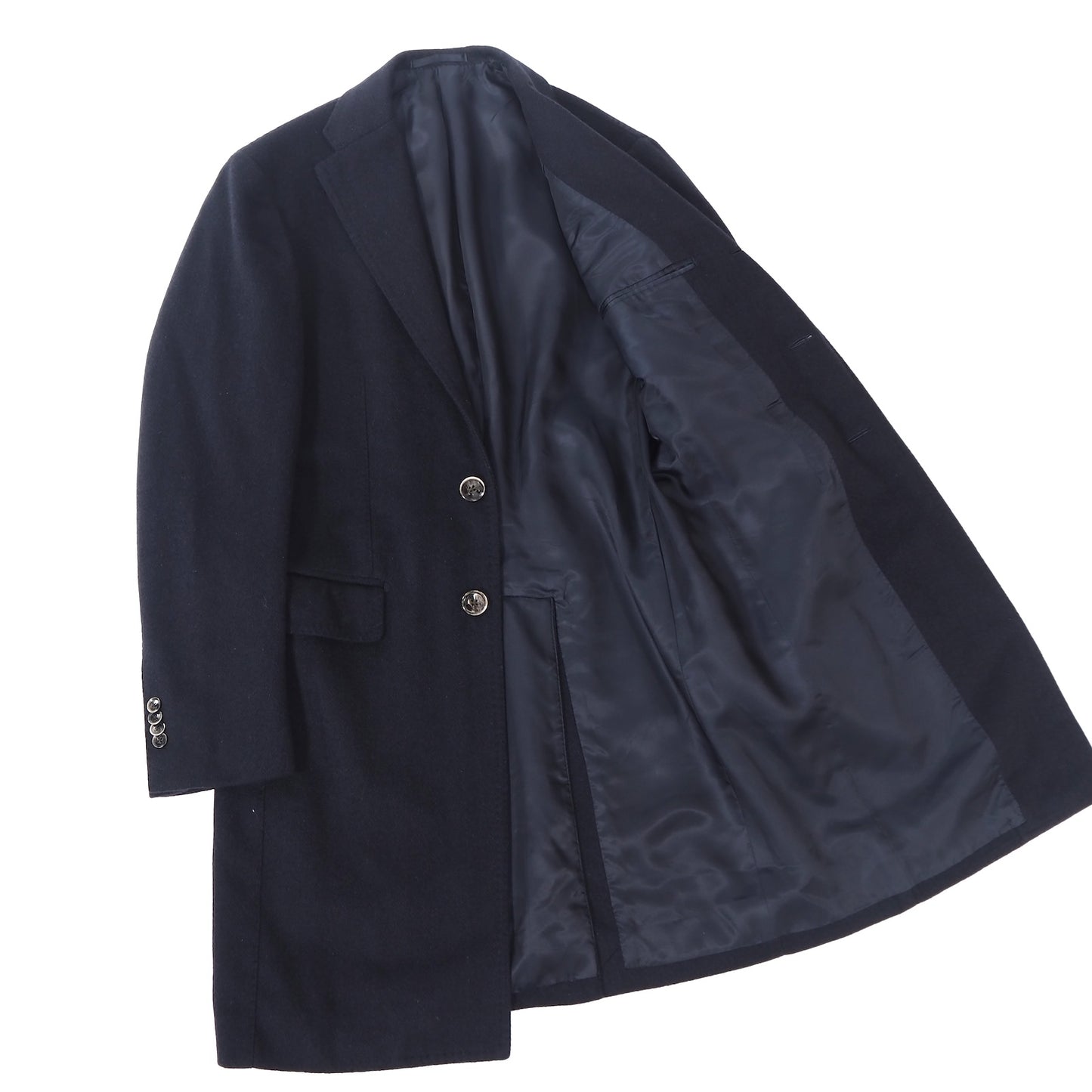 美品 リングジャケット RING JACKET リングヂャケット ウール カシミヤ チェスターコート 44 ダークネイビー メンズ 正規品 5-ZF039