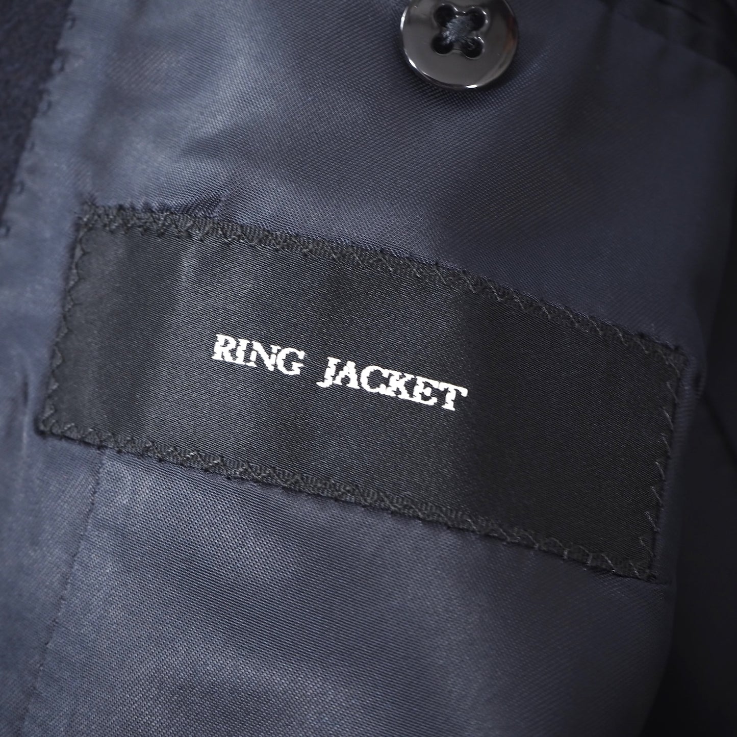美品 リングジャケット RING JACKET リングヂャケット ウール カシミヤ チェスターコート 44 ダークネイビー メンズ 正規品 5-ZF039