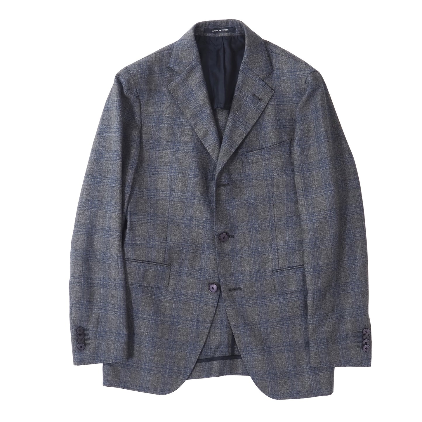 良品 タリアトーレ TAGLIATORE REDA ヴァージンウール スーツ セットアップ ジャケット パンツ 背抜き 44 グレー チェック メンズ 正規品 5-ZF041