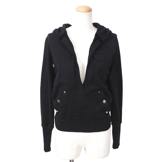 良品 グッチ GUCCI GG イタリア製 プルオーバー パーカー XS ブラック レディース 正規品 5-ZF049