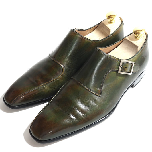良品 マグナーニ MAGNANNI スペイン製 シングルモンク レザー シューズ 40.5 25cm相当 ソラーロ メンズ 正規品 5-ZF063