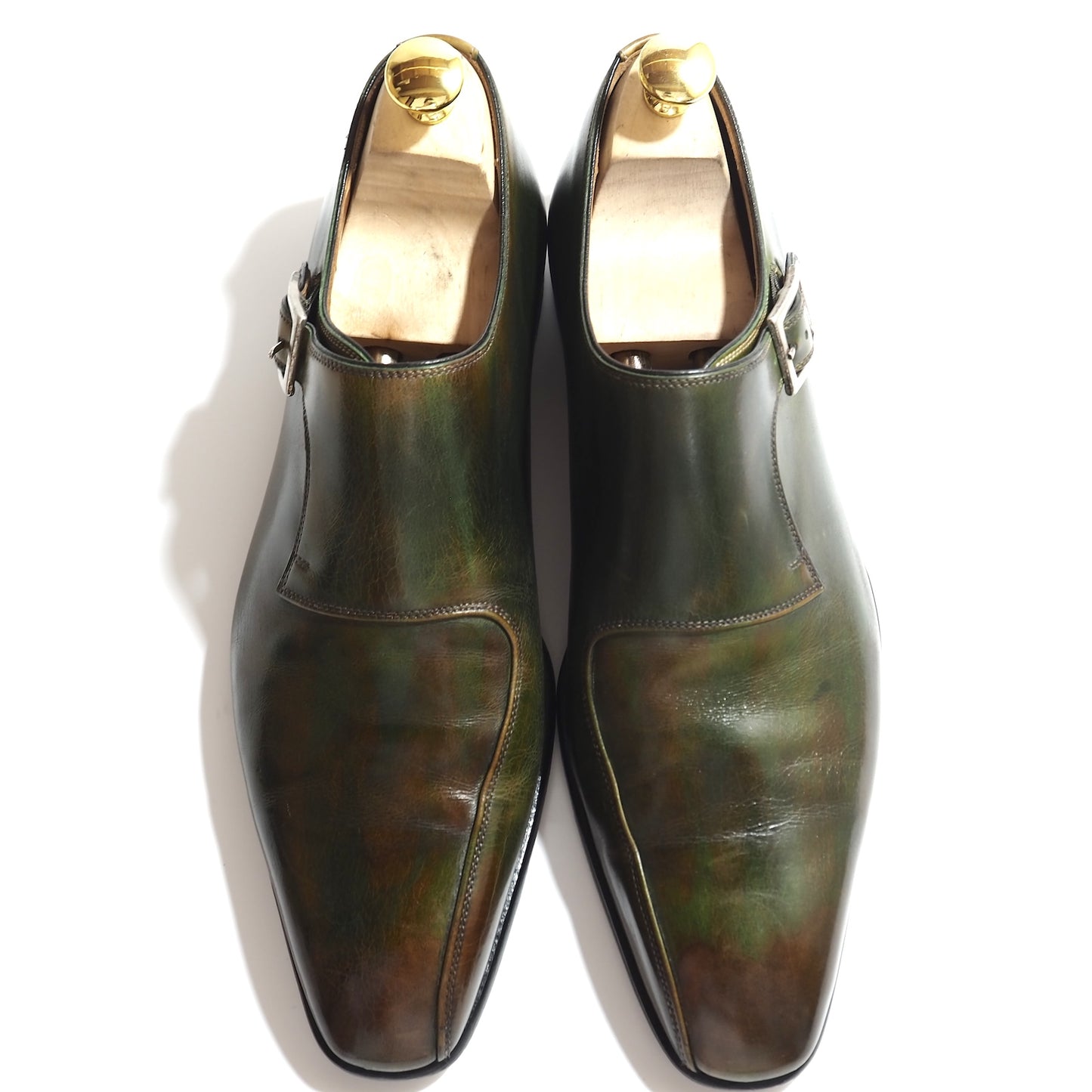 良品 マグナーニ MAGNANNI スペイン製 シングルモンク レザー シューズ 40.5 25cm相当 ソラーロ メンズ 正規品 5-ZF063