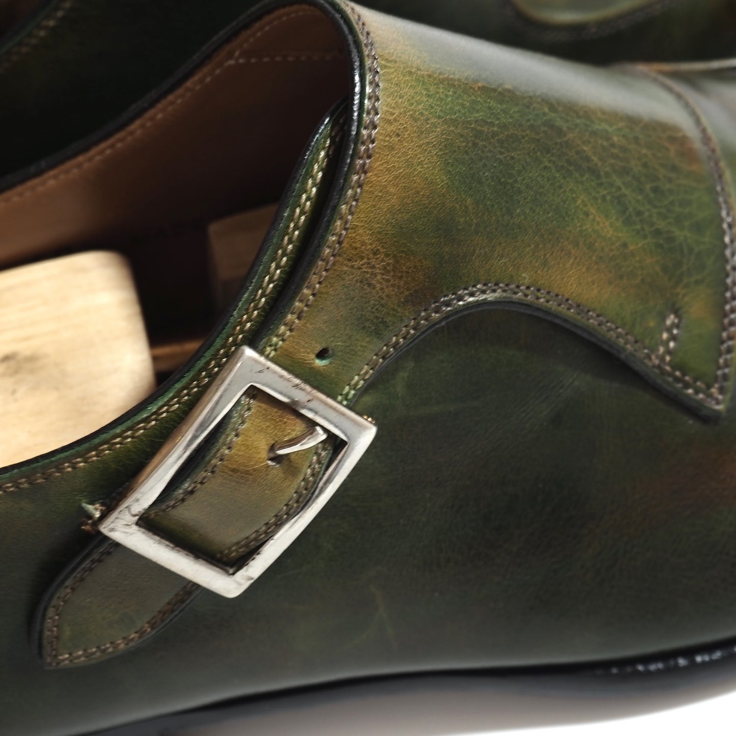 良品 マグナーニ MAGNANNI スペイン製 シングルモンク レザー シューズ 40.5 25cm相当 ソラーロ メンズ 正規品 5-ZF063