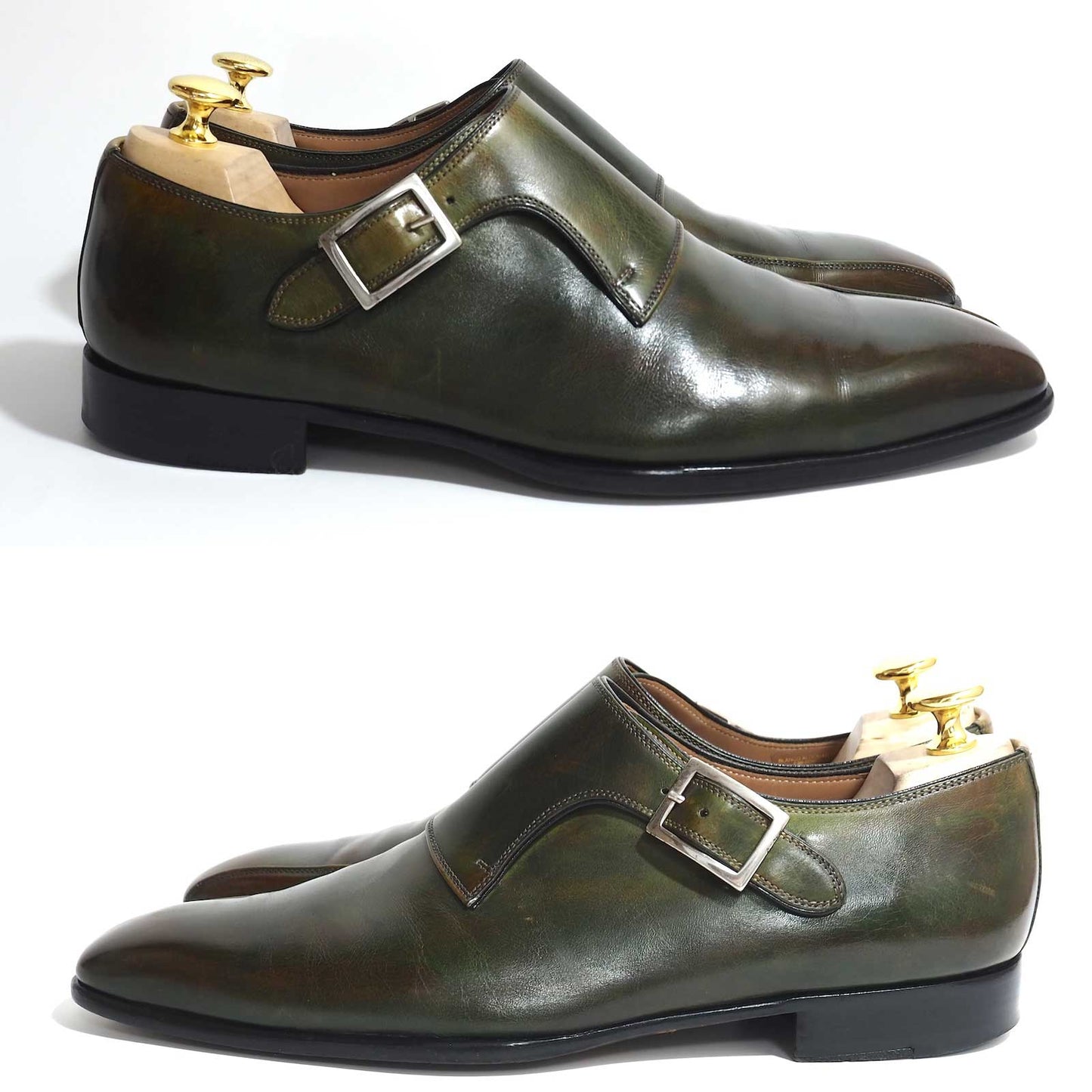 良品 マグナーニ MAGNANNI スペイン製 シングルモンク レザー シューズ 40.5 25cm相当 ソラーロ メンズ 正規品 5-ZF063