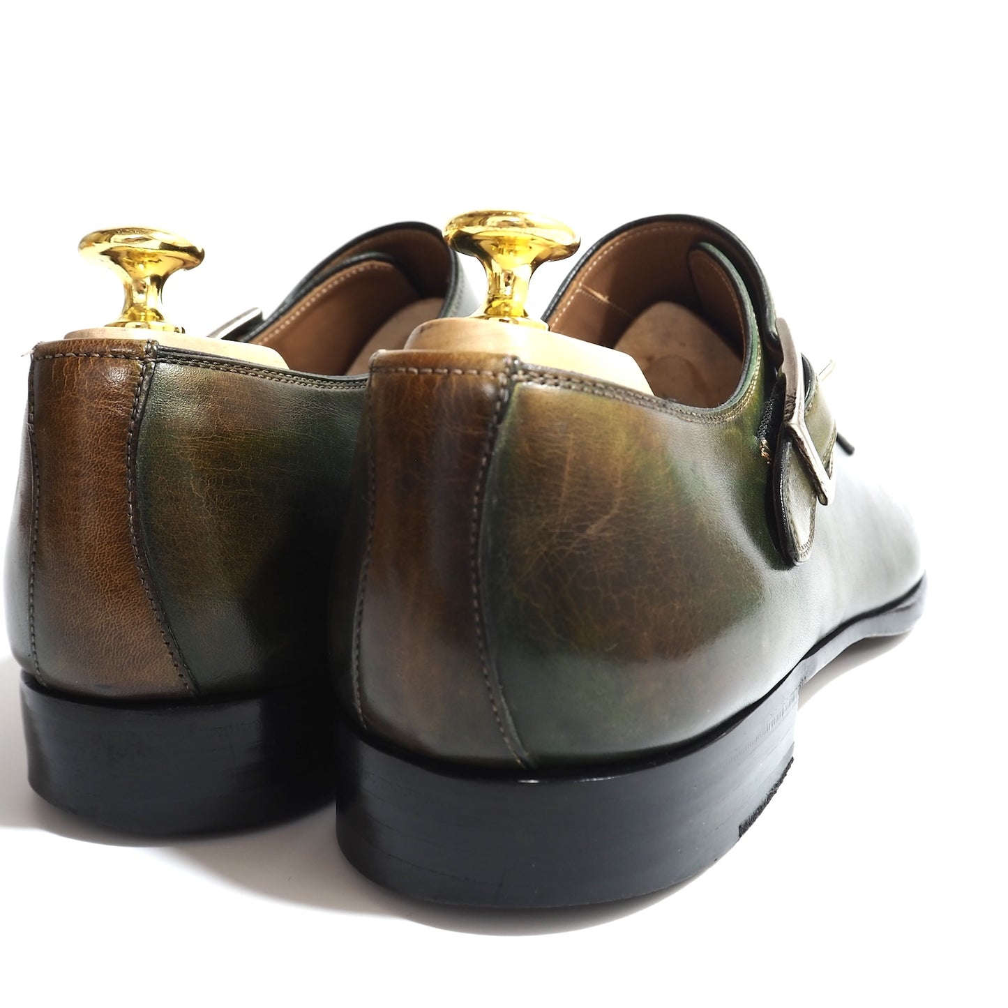良品 マグナーニ MAGNANNI スペイン製 シングルモンク レザー シューズ 40.5 25cm相当 ソラーロ メンズ 正規品 5-ZF063