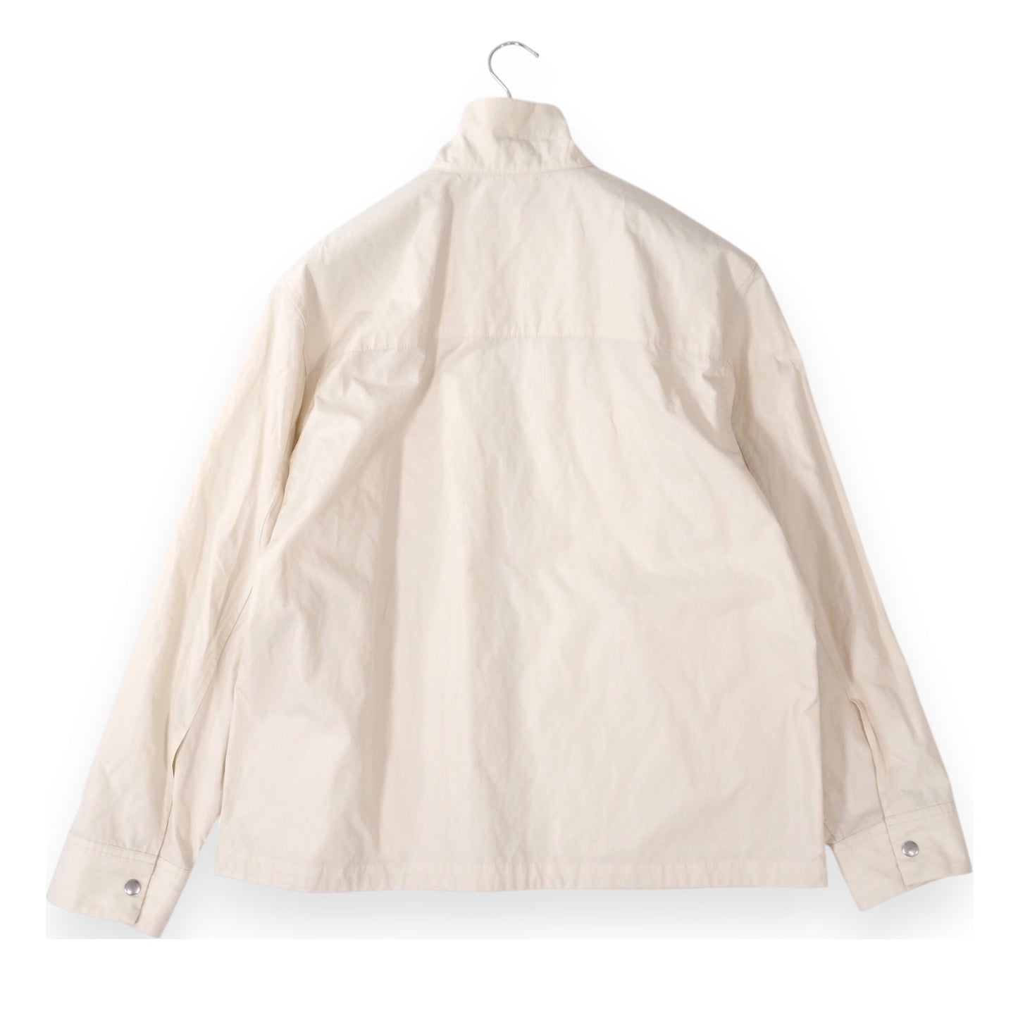 美品 ジルサンダー JIL SANDER 23SS スタンドカラー ジャケット ブルゾン 48 アイボリー メンズ 正規品 5-ZF069