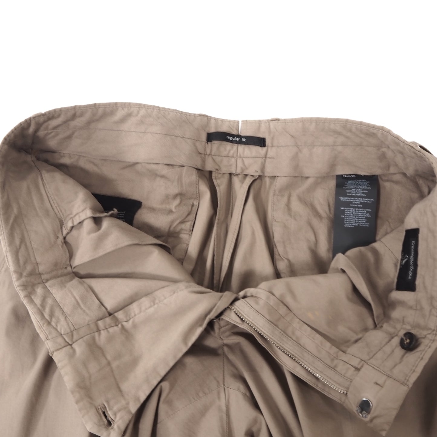 エルメネジルドゼニア Ermenegildo Zegna TELA VELA 春夏物 微ストレッチ コットン チノパンツ 52 ベージュ メンズ 正規品 5-ZF077
