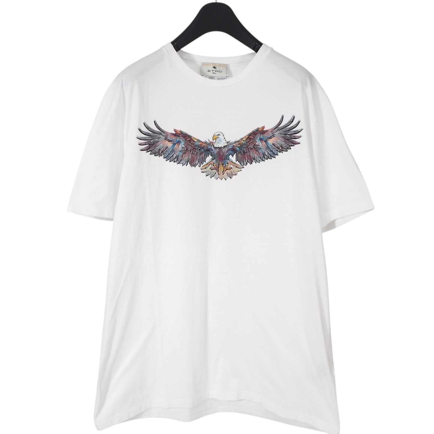 良品 エトロ ETRO イーグルプリント 半袖 Tシャツ カットソー XXL ホワイト メンズ 正規品 5-ZF092