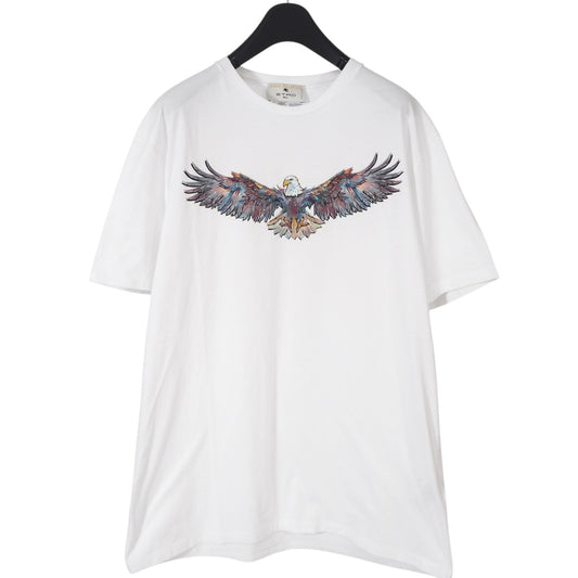 良品 エトロ ETRO イーグルプリント 半袖 Tシャツ カットソー XXL ホワイト メンズ 正規品 5-ZF092