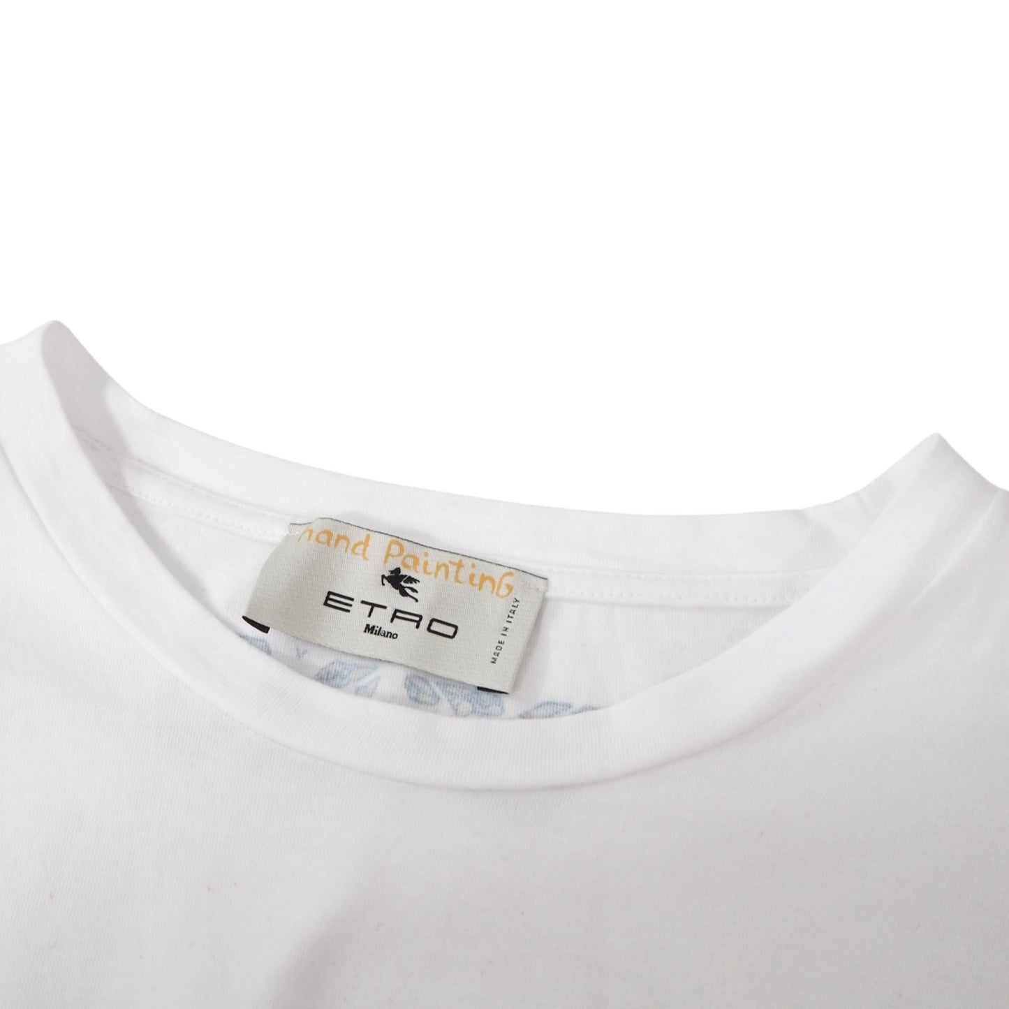 良品 エトロ ETRO イーグルプリント 半袖 Tシャツ カットソー XXL ホワイト メンズ 正規品 5-ZF092