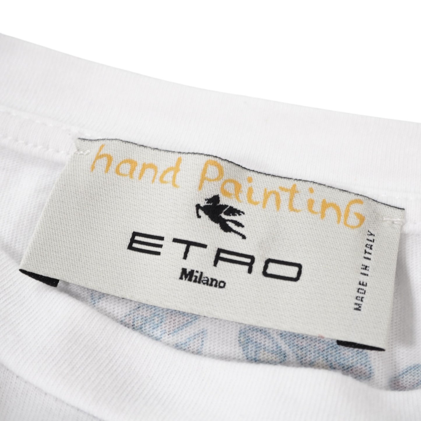 良品 エトロ ETRO イーグルプリント 半袖 Tシャツ カットソー XXL ホワイト メンズ 正規品 5-ZF092