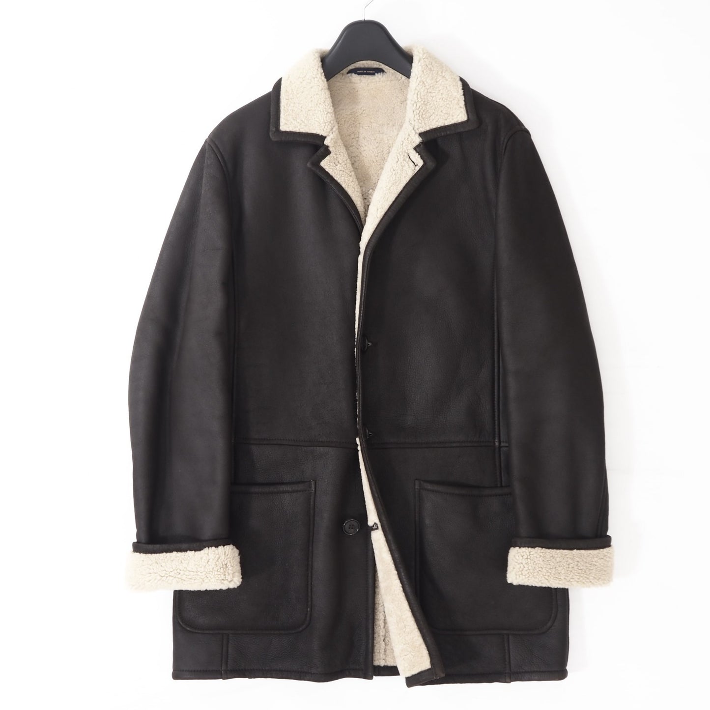 良品 ブルックスブラザーズ Brooks Brothers ラムレザー ムートン コート M ダークブラウン メンズ 正規品 5-ZFF324