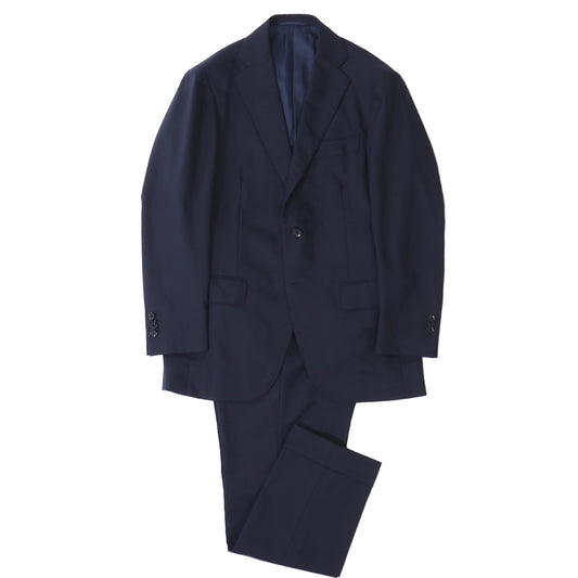 良品 リングジャケット RING JACKET カノニコ生地 ウール 背抜き アンコン セットアップ スーツ ジャケット パンツ 46 ネイビー メンズ 正規品 5-ZG008