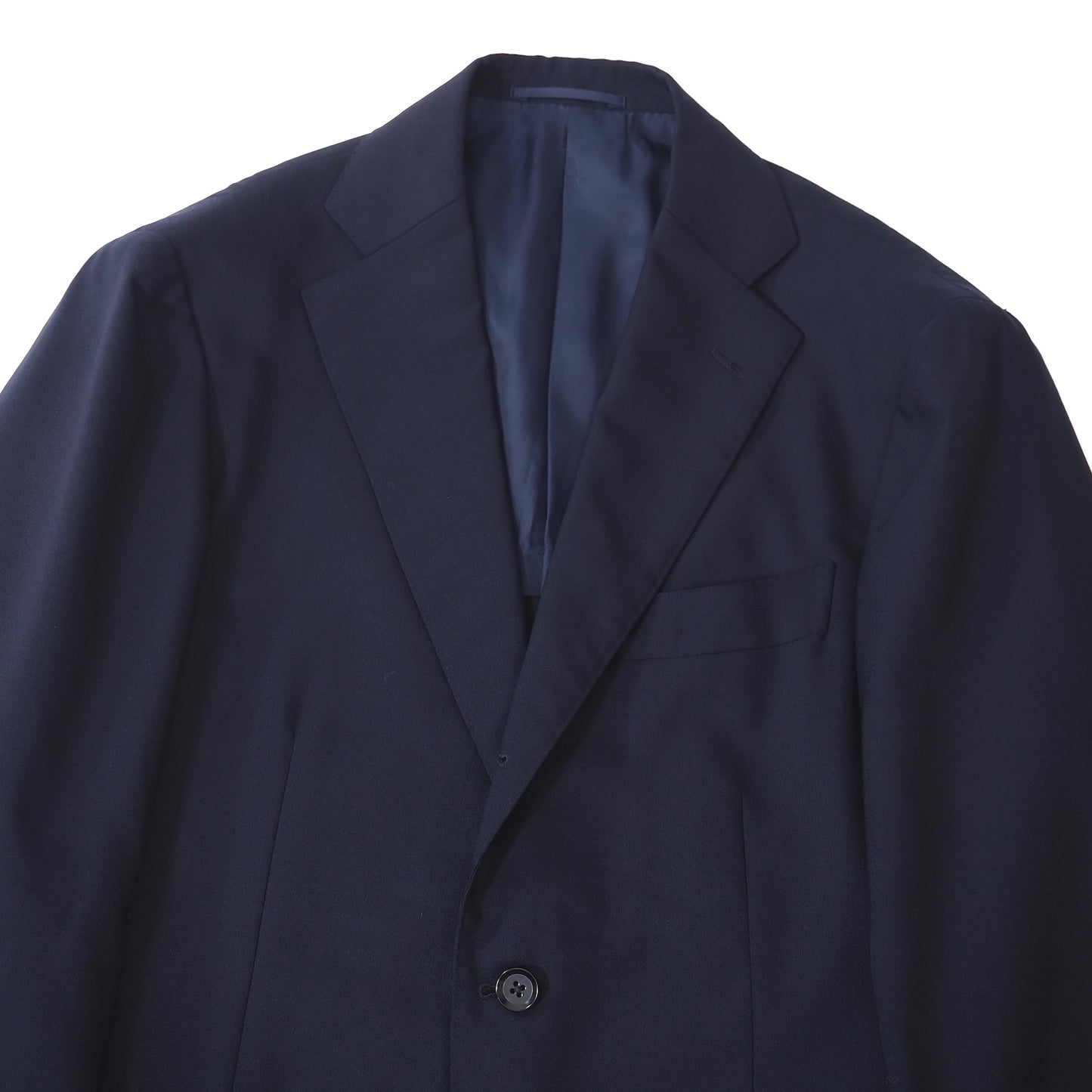 良品 リングジャケット RING JACKET カノニコ生地 ウール 背抜き アンコン セットアップ スーツ ジャケット パンツ 46 ネイビー メンズ 正規品 5-ZG008