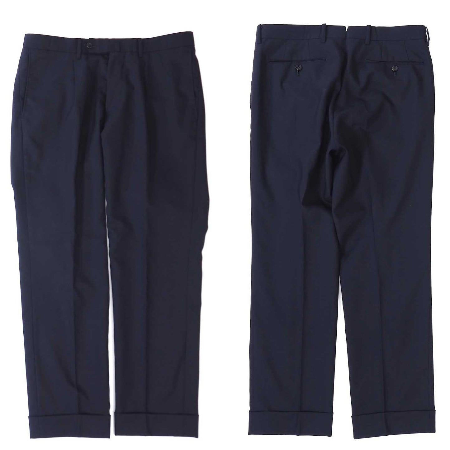 良品 リングジャケット RING JACKET カノニコ生地 ウール 背抜き アンコン セットアップ スーツ ジャケット パンツ 46 ネイビー メンズ 正規品 5-ZG008