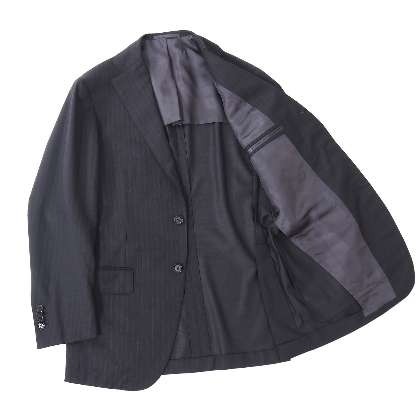 良品 リングジャケット RING JACKET ウール 背抜き アンコン セットアップ スーツ ジャケット パンツ 46 ダークグレー メンズ 正規品 5-ZG009