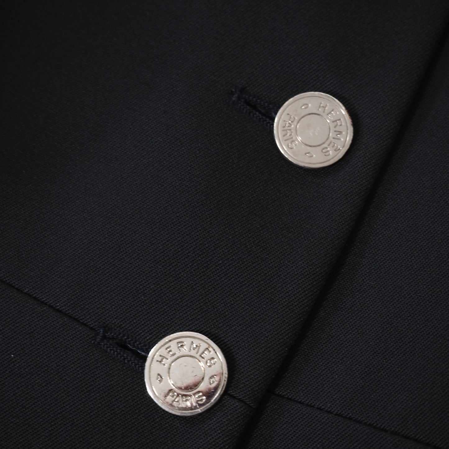 良品 エルメス HERMES ヴィンテージ セリエボタン ジャケット 42 ブラック レディース 正規品 5-ZG014