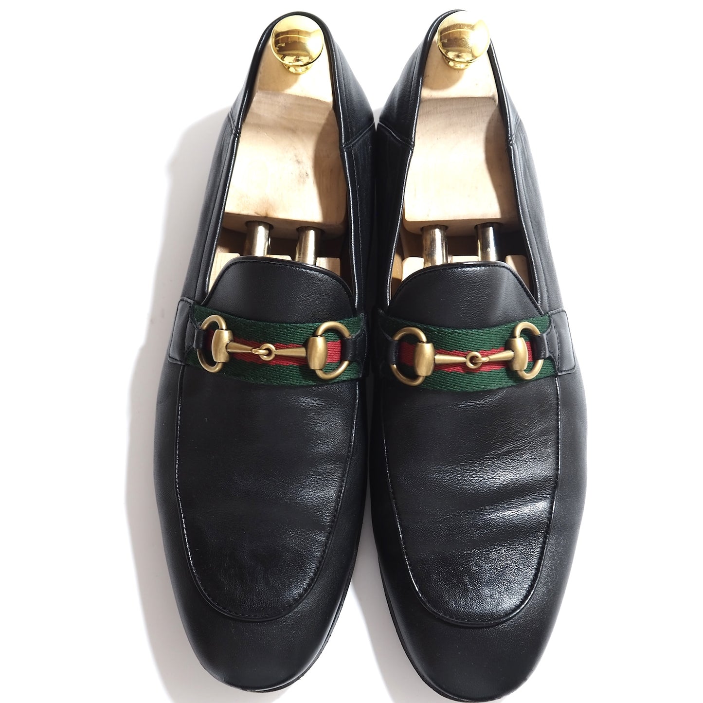グッチ GUCCI シェリーライン レザー ホースビット ローファー 8 ブラック メンズ 正規品 5-ZG016