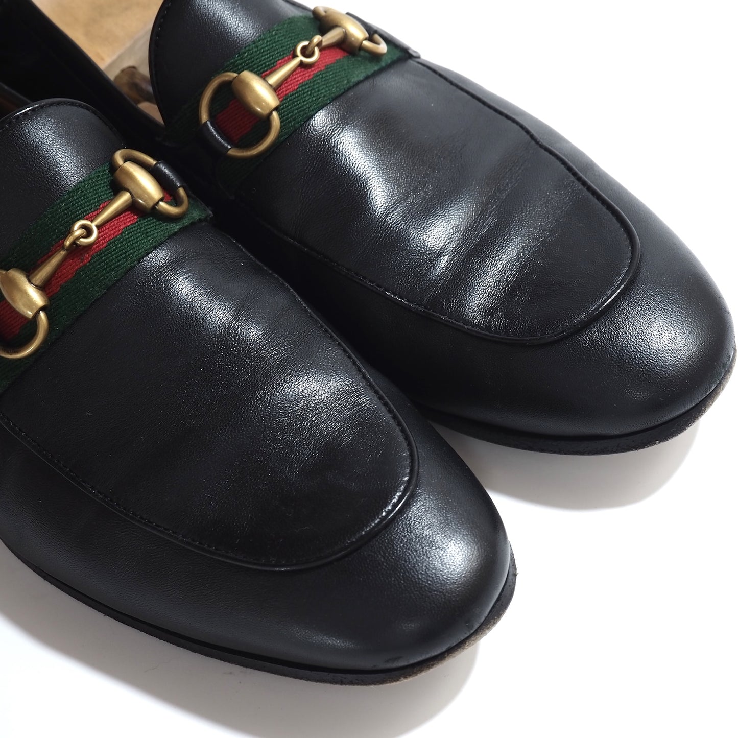 グッチ GUCCI シェリーライン レザー ホースビット ローファー 8 ブラック メンズ 正規品 5-ZG016