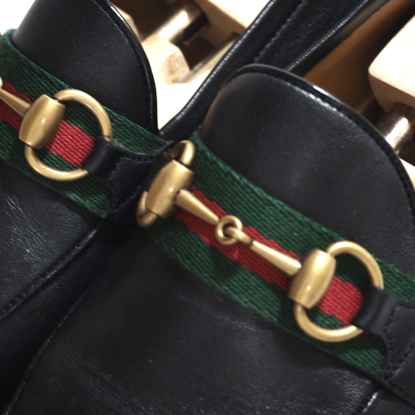 グッチ GUCCI シェリーライン レザー ホースビット ローファー 8 ブラック メンズ 正規品 5-ZG016