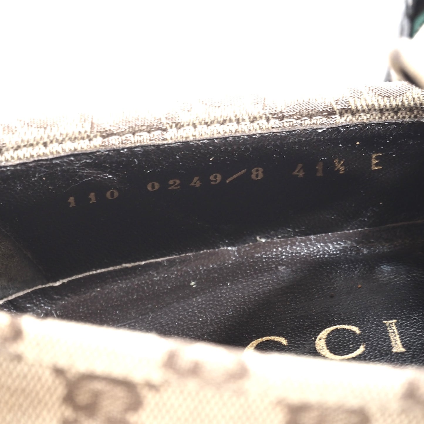 グッチ GUCCI GG柄 シェリーライン ホースビット ローファー キャンバス 41.5 ベージュ メンズ 正規品 5-ZG017
