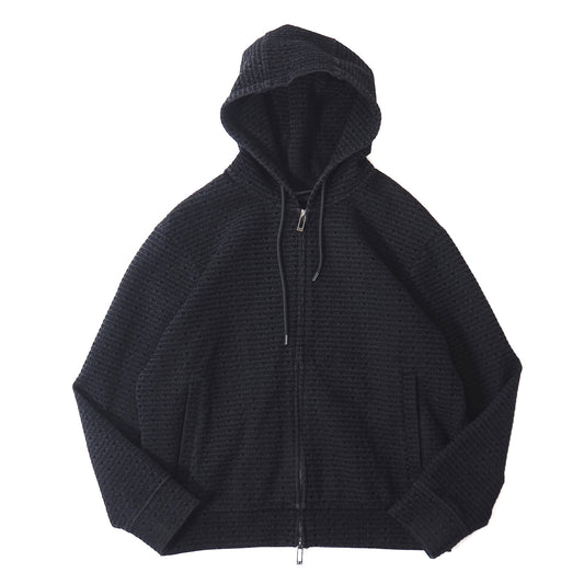 エンポリオアルマーニ EMPORIO ARMANI 24SS ロゴ総柄 ジップアップ パーカー フーディ M ブラック メンズ 正規品 5-ZG047