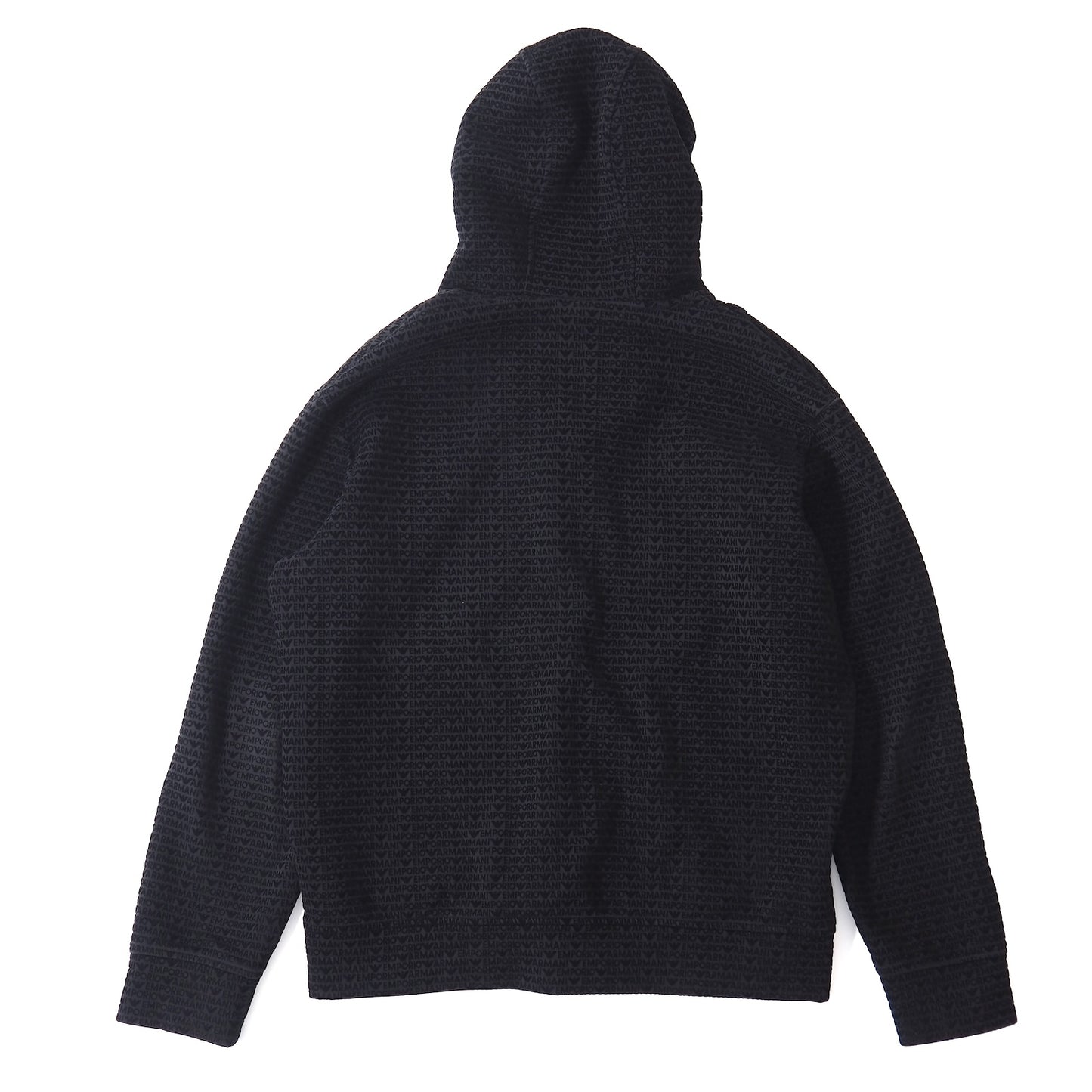 エンポリオアルマーニ EMPORIO ARMANI 24SS ロゴ総柄 ジップアップ パーカー フーディ M ブラック メンズ 正規品 5-ZG047