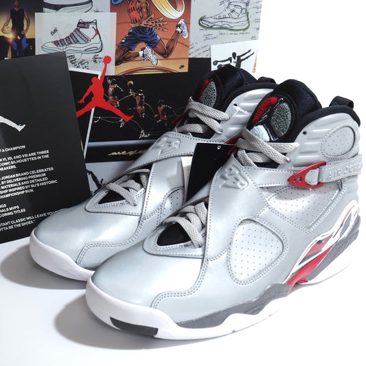 未使用 ナイキ NIKE エアジョーダン8 AIR JORDAN 8 スニーカー 28 グレー シルバー メンズ 正規品 5-ZG051
