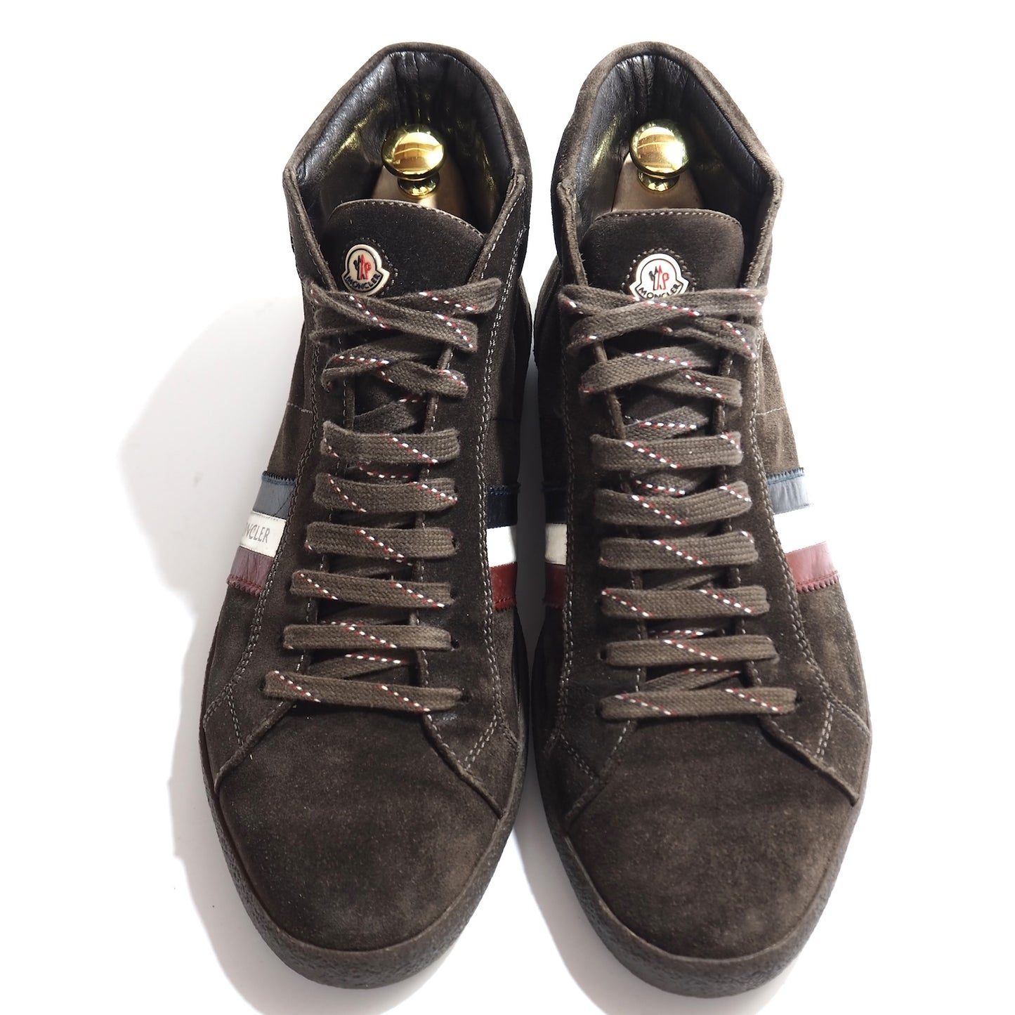 モンクレール MONCLER スエード ハイカット スニーカー 41 26cm相当 ダークブラウン メンズ 正規品 5-ZG052