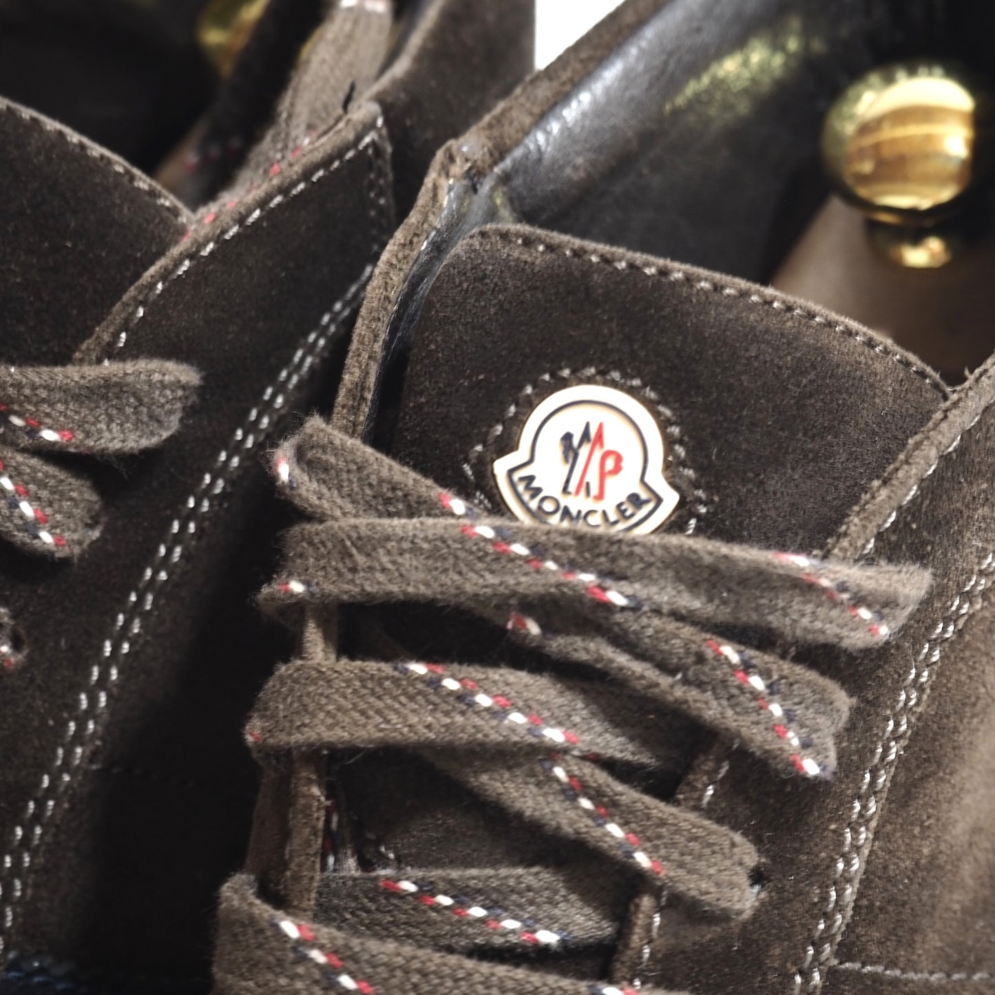モンクレール MONCLER スエード ハイカット スニーカー 41 26cm相当 ダークブラウン メンズ 正規品 5-ZG052