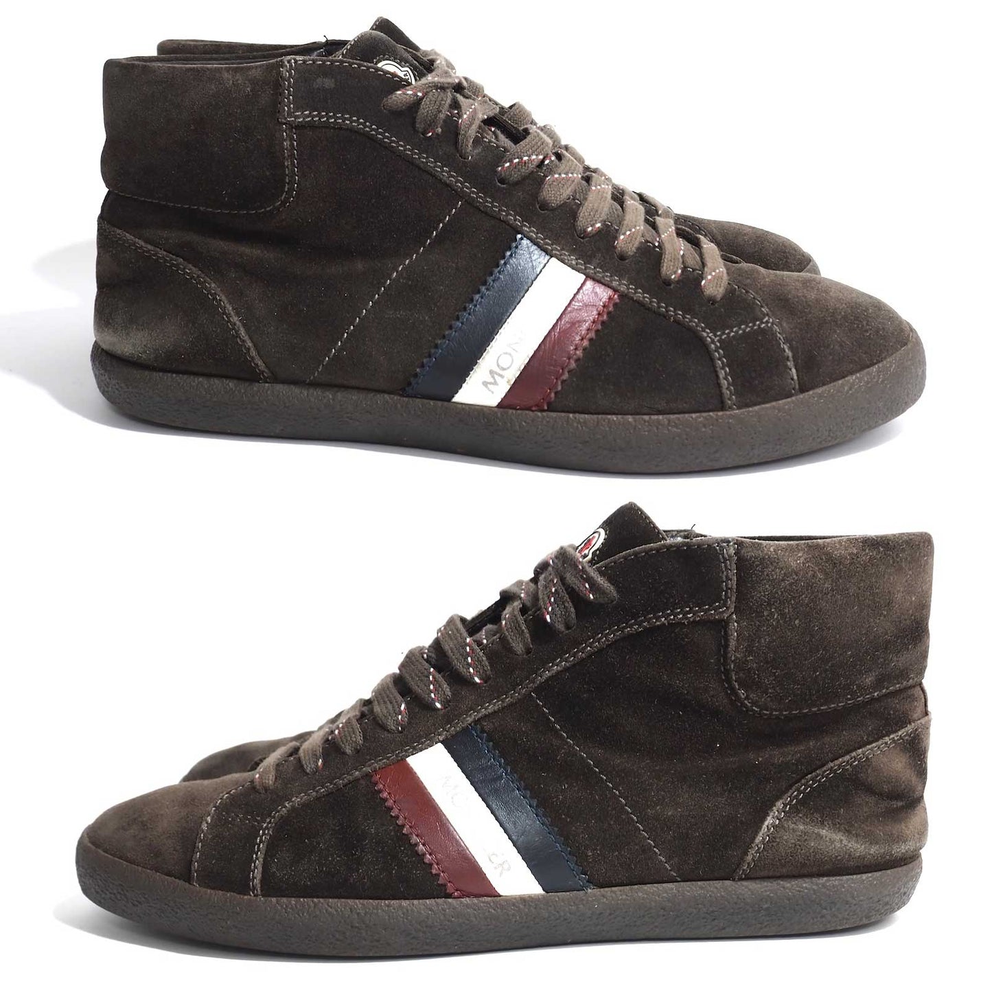 モンクレール MONCLER スエード ハイカット スニーカー 41 26cm相当 ダークブラウン メンズ 正規品 5-ZG052