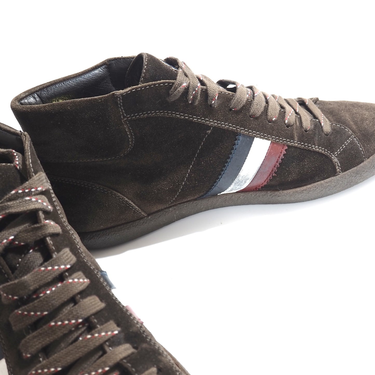 モンクレール MONCLER スエード ハイカット スニーカー 41 26cm相当 ダークブラウン メンズ 正規品 5-ZG052