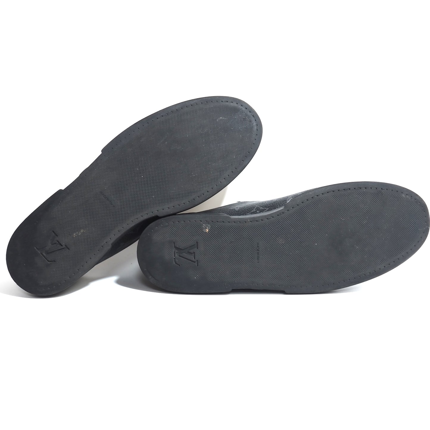 ルイヴィトン Louis Vuitton モノグラム レザー スニーカー 7.5 25.5〜26cm相当 ブラック メンズ 正規品 5-ZG053