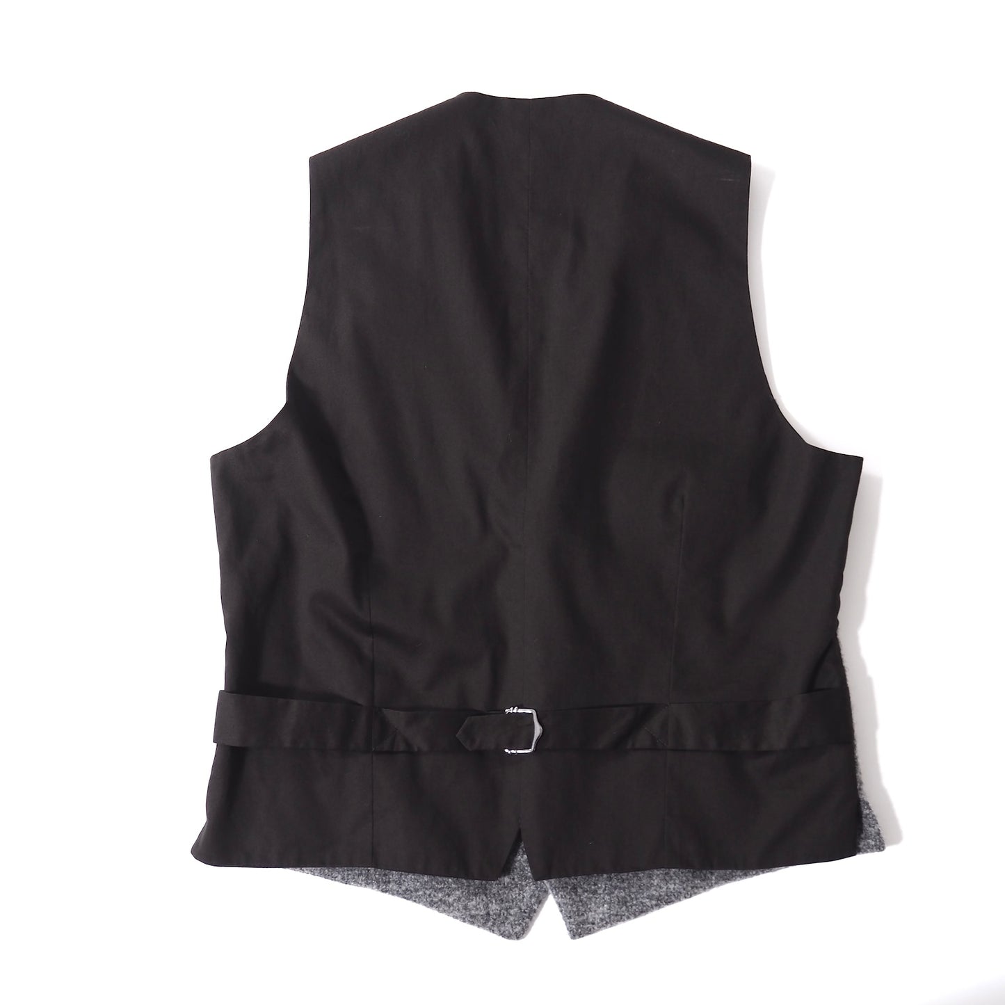 美品 ラルディーニ LARDINI ブートニエール付 ウール ジレ ベスト 48 グレー ダークブラウン メンズ 正規品 5-ZG070