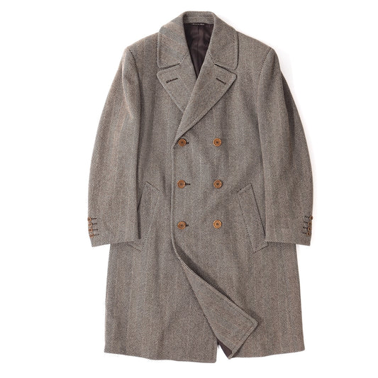 良品 カナリ CANALI イタリア製 ウール カシミヤ ダブルブレスト コート 48 ブラウン メンズ 正規品 5-ZG074