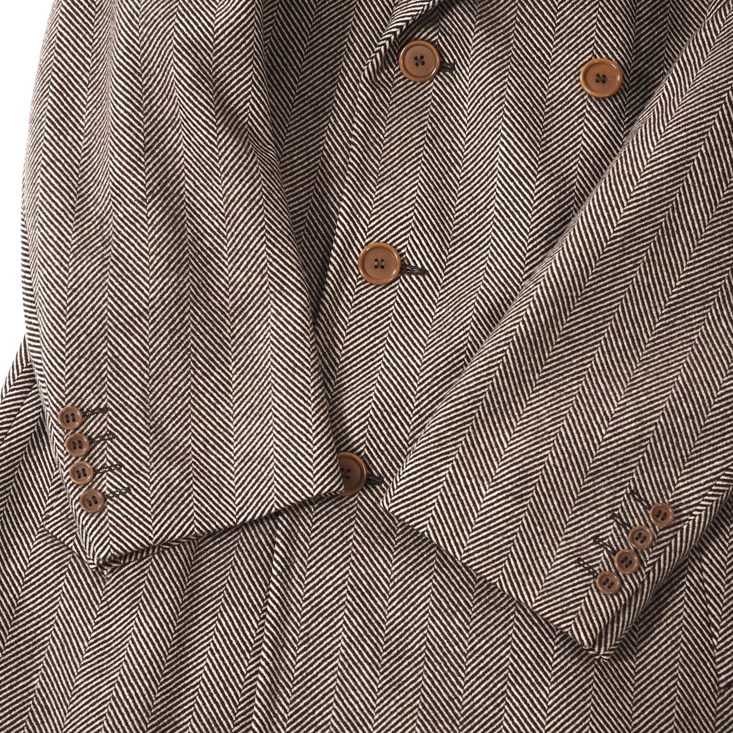 良品 カナリ CANALI イタリア製 ウール カシミヤ ダブルブレスト コート 48 ブラウン メンズ 正規品 5-ZG074