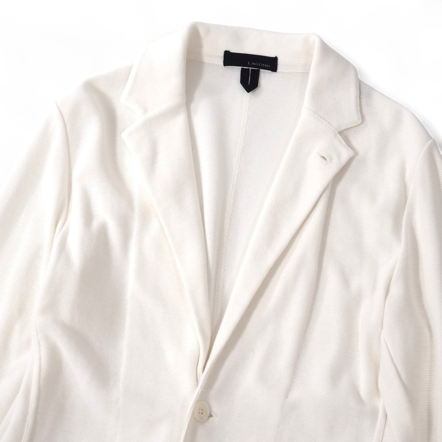 良品 ラルディーニ LARDINI イタリア製 コットン ニット ジャケット S ホワイト メンズ 正規品 5-ZG077