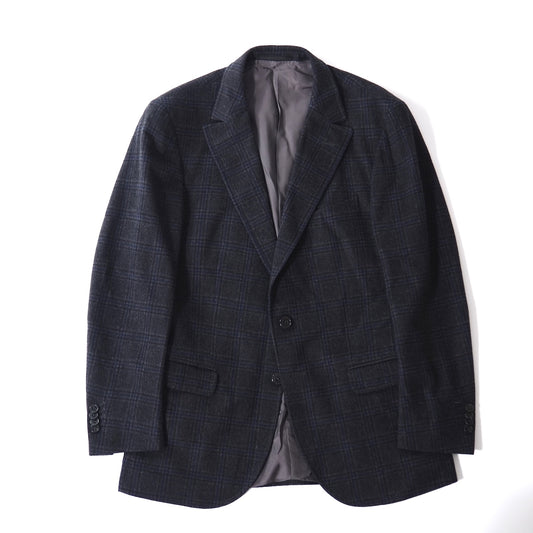 美品 ジーゼニア Z ZEGNA ウール イタリア製 チェック ジャケット 48 グレー ネイビーチェック メンズ 正規品 5-ZG079