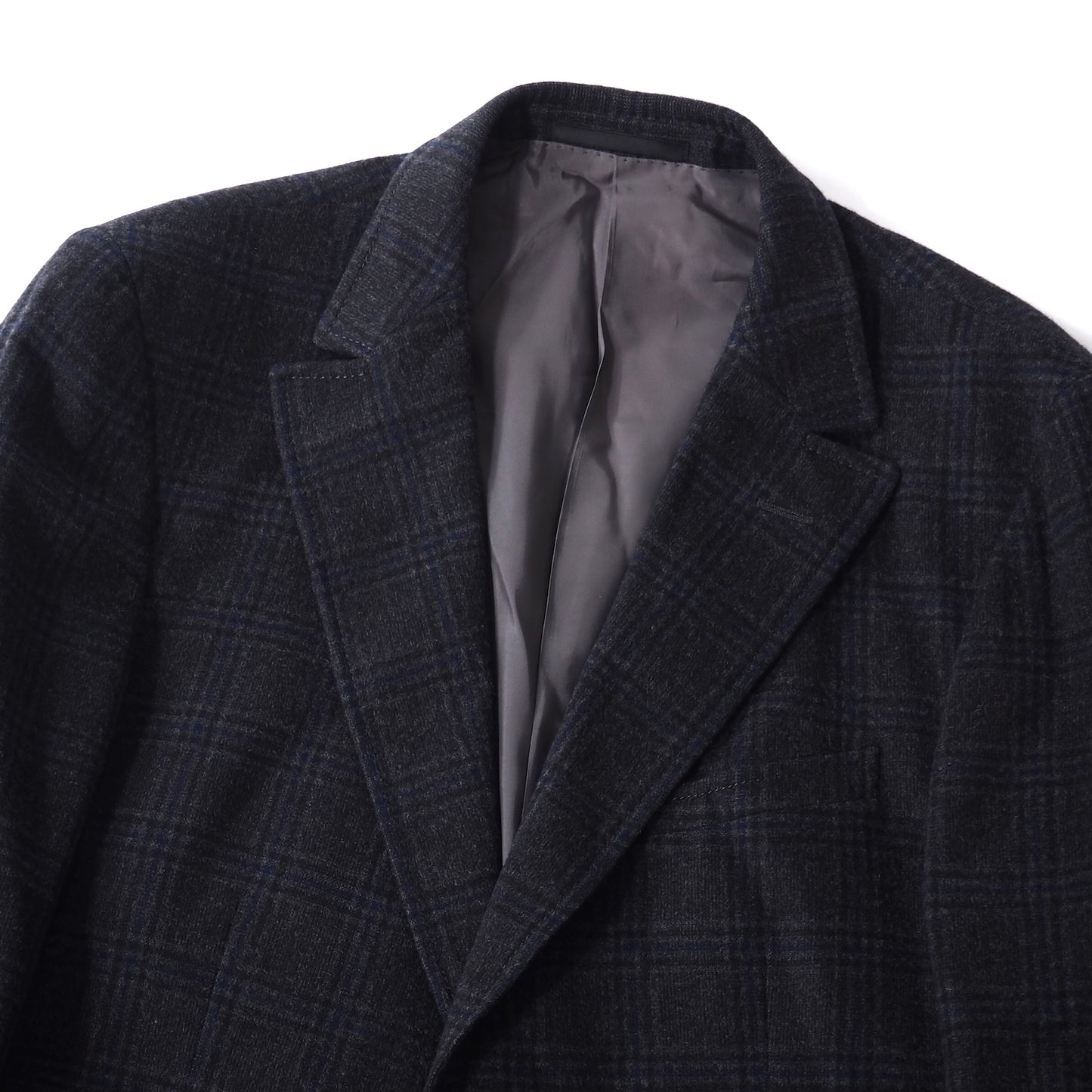 美品 ジーゼニア Z ZEGNA ウール イタリア製 チェック ジャケット 48 グレー ネイビーチェック メンズ 正規品 5-ZG079