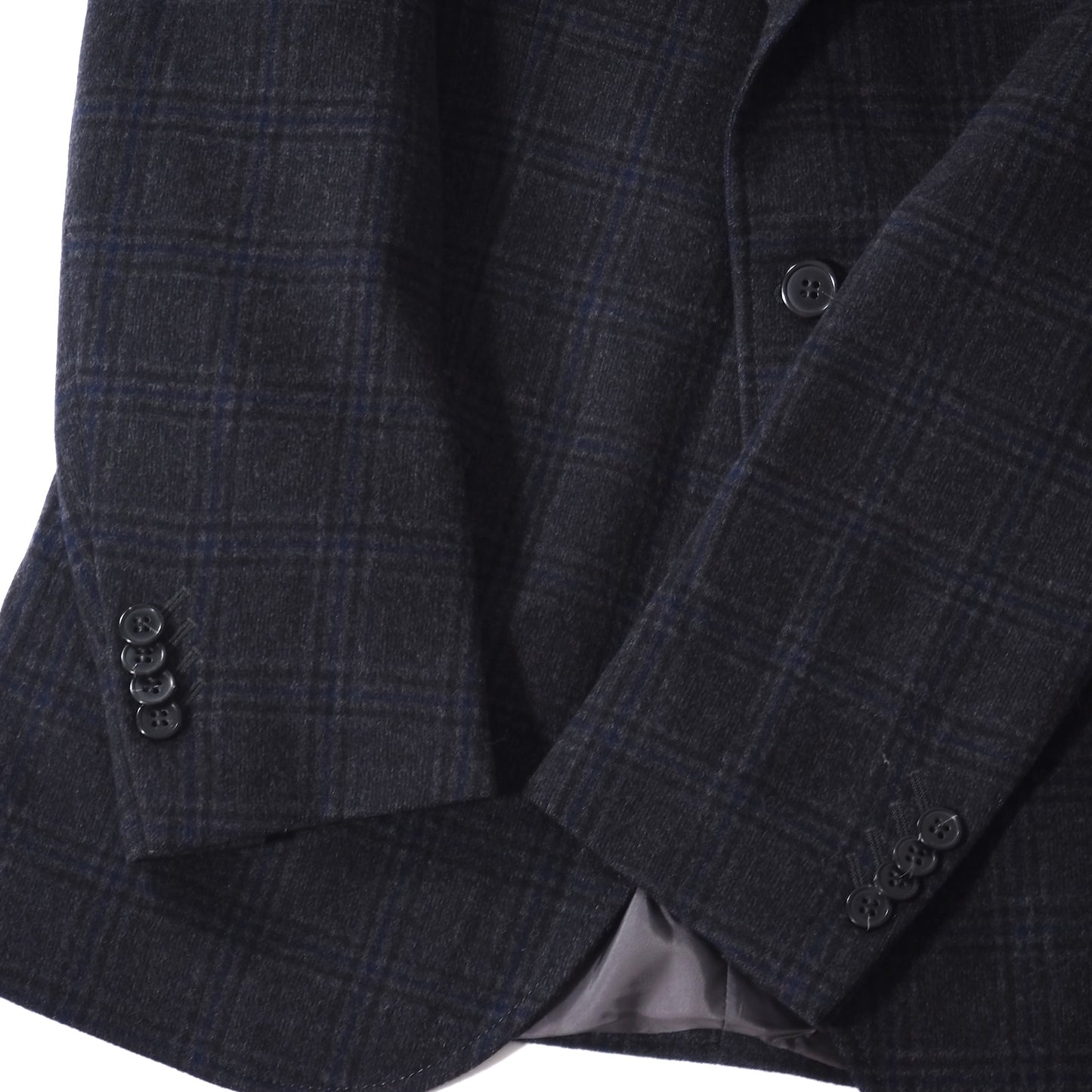 美品 ジーゼニア Z ZEGNA ウール イタリア製 チェック ジャケット 48 グレー ネイビーチェック メンズ 正規品 5-ZG079
