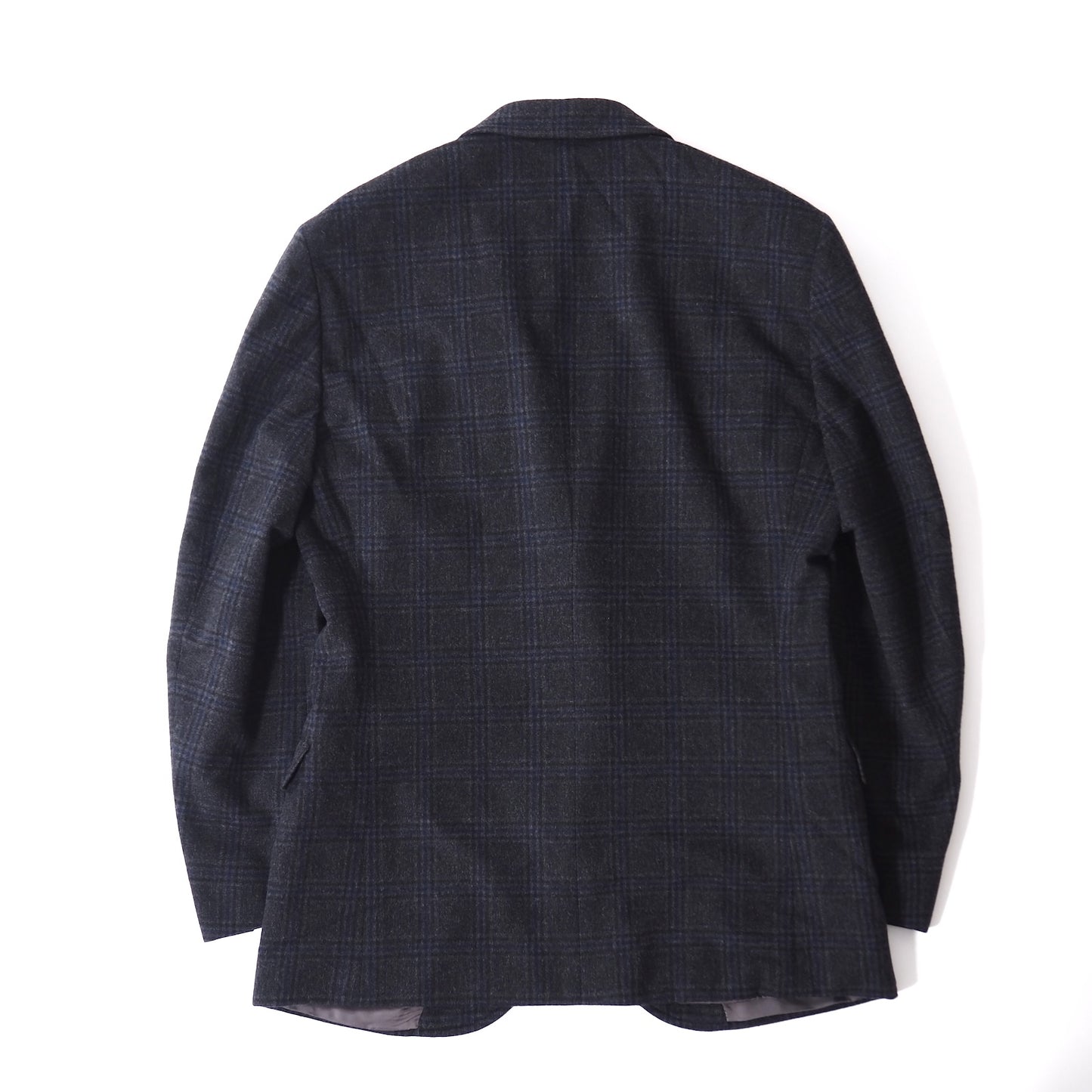 美品 ジーゼニア Z ZEGNA ウール イタリア製 チェック ジャケット 48 グレー ネイビーチェック メンズ 正規品 5-ZG079