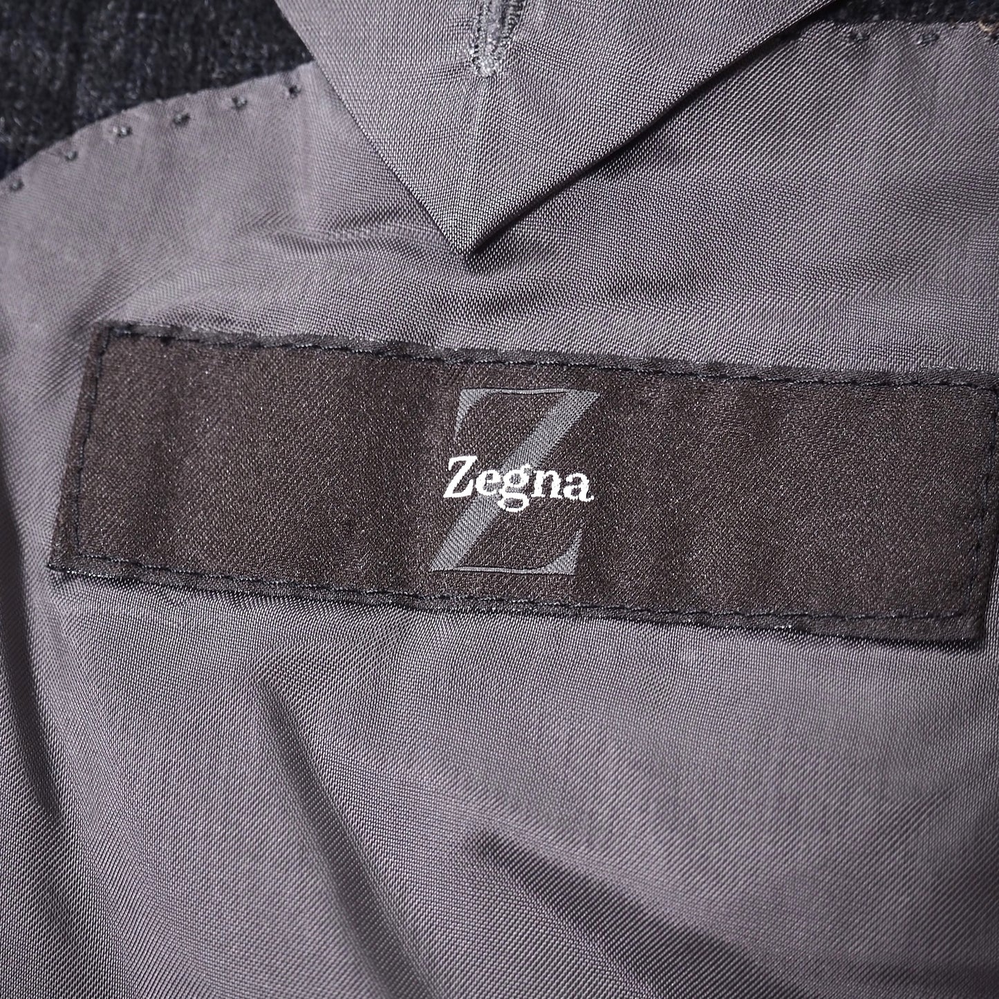 美品 ジーゼニア Z ZEGNA ウール イタリア製 チェック ジャケット 48 グレー ネイビーチェック メンズ 正規品 5-ZG079