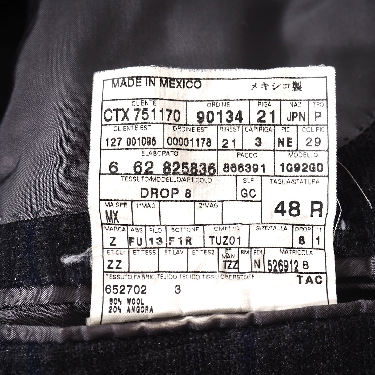 美品 ジーゼニア Z ZEGNA ウール イタリア製 チェック ジャケット 48 グレー ネイビーチェック メンズ 正規品 5-ZG079