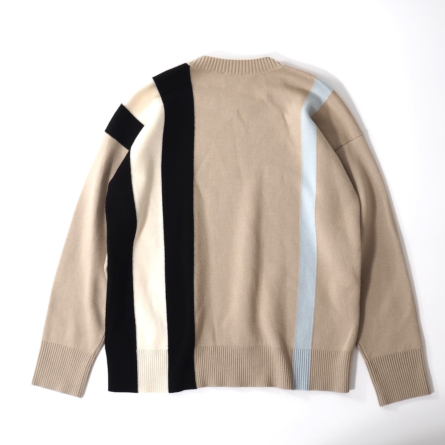 良品 バーバリー BURBERRY 現行 ウール クルーネック ニット セーター S ベージュ メンズ 正規品 5-ZG087