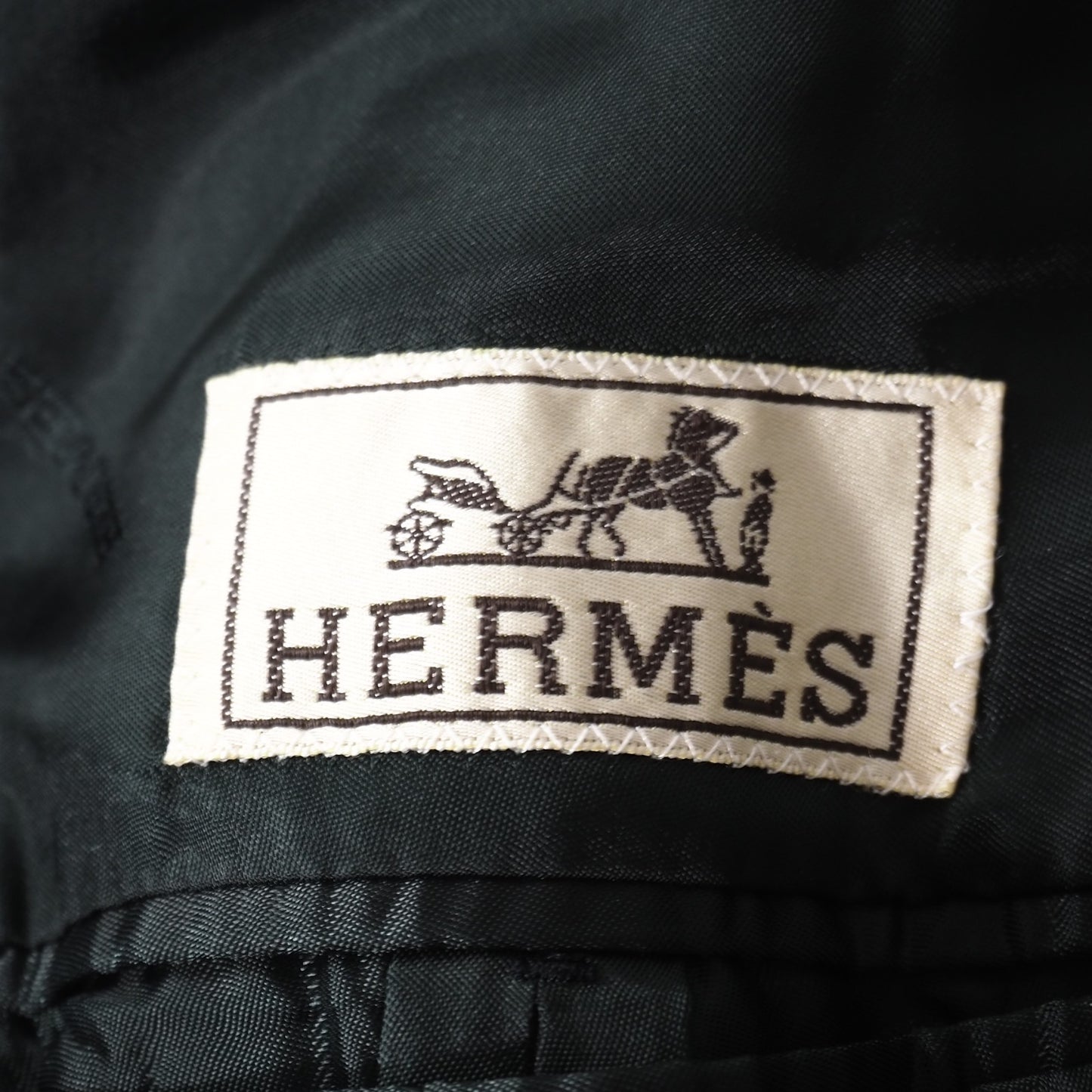 エルメス HERMES ヴィンテージ ギャバジン チェスターコート 52 ブラック メンズ 正規品 5-ZG095